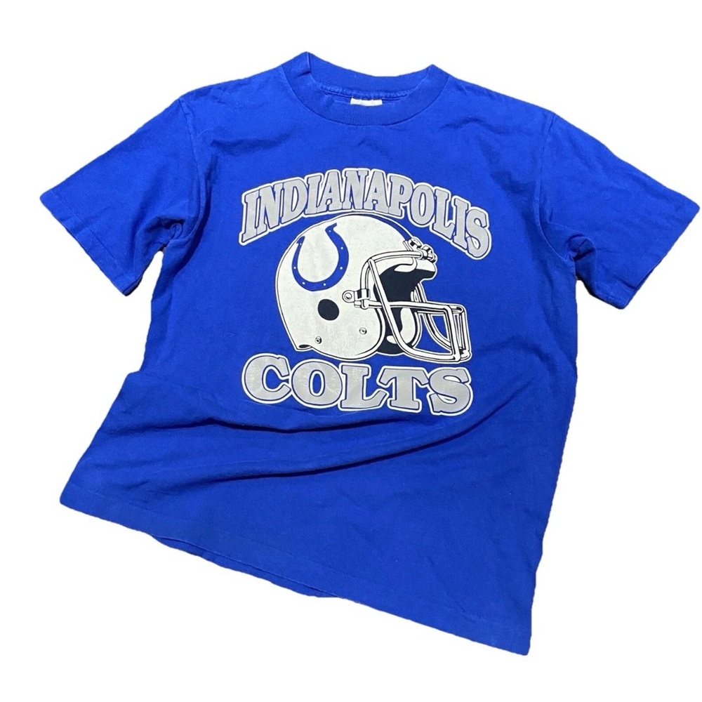 Vintage INDIANAPOLIS COLTS T-Shirt Men’s Size M Blue Made In USA Single Stitched